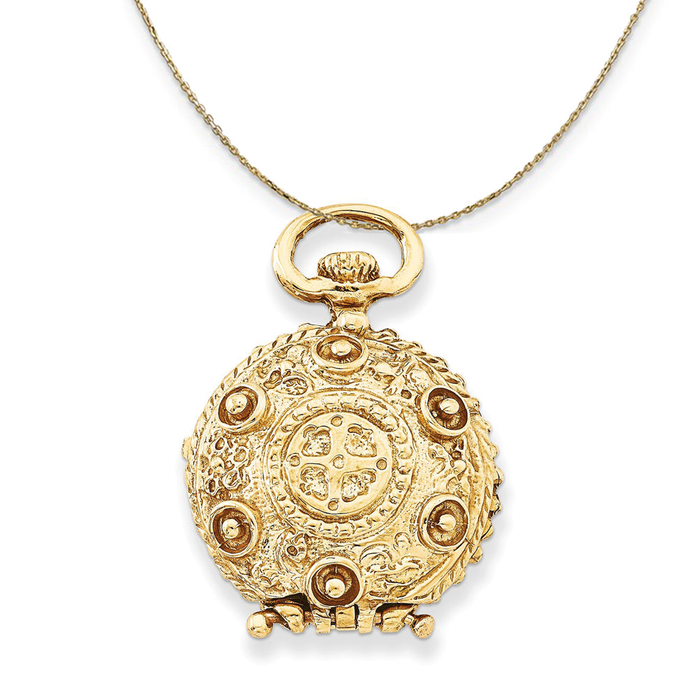 14k Yellow Gold 20mm Reverse Vintage Style Locket Necklace, Item N23695 by The Black Bow Jewelry Co.