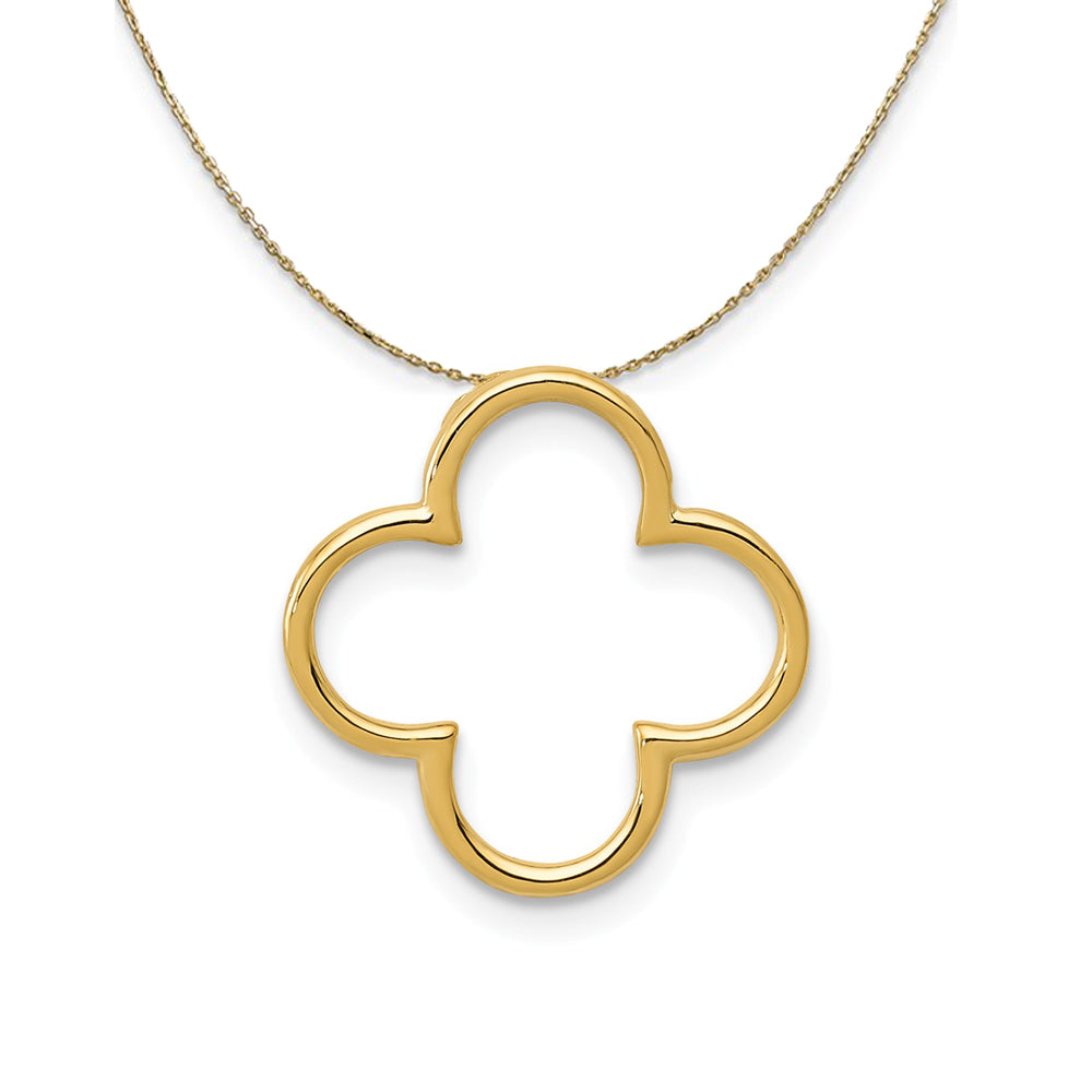 14k Yellow Gold Polished Quatrefoil Slide Necklace, Item N23714 by The Black Bow Jewelry Co.