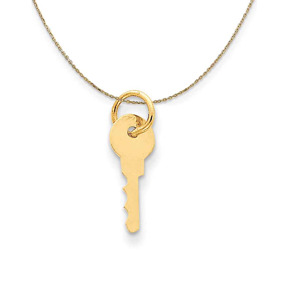 14k Yellow Gold Polished Key (5mm) Necklace, Item N23764 by The Black Bow Jewelry Co.