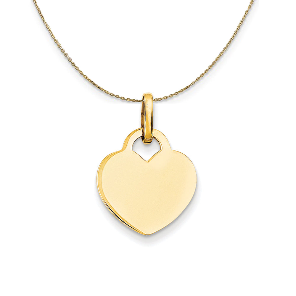 14k Yellow Gold Engravable Heart Necklace, Item N23770 by The Black Bow Jewelry Co.