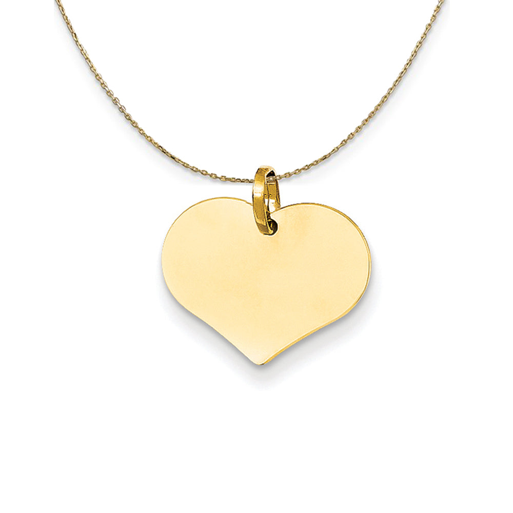 14k Yellow Gold Engravable Heart Necklace, Item N23780 by The Black Bow Jewelry Co.