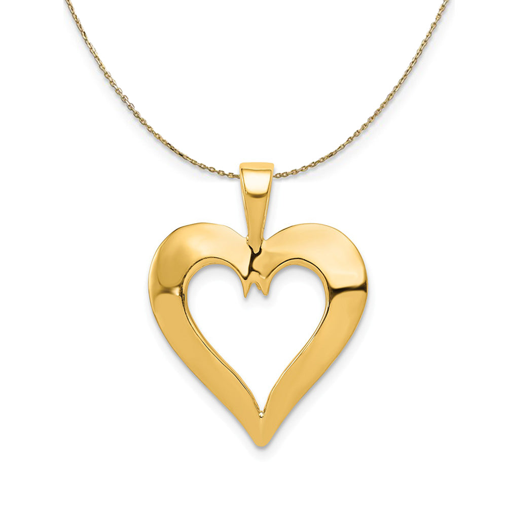 14k Yellow Gold Heart Necklace, Item N23784 by The Black Bow Jewelry Co.