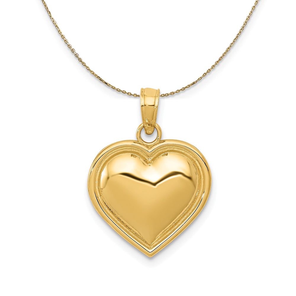 14k Yellow Gold Heart Necklace, Item N23843 by The Black Bow Jewelry Co.