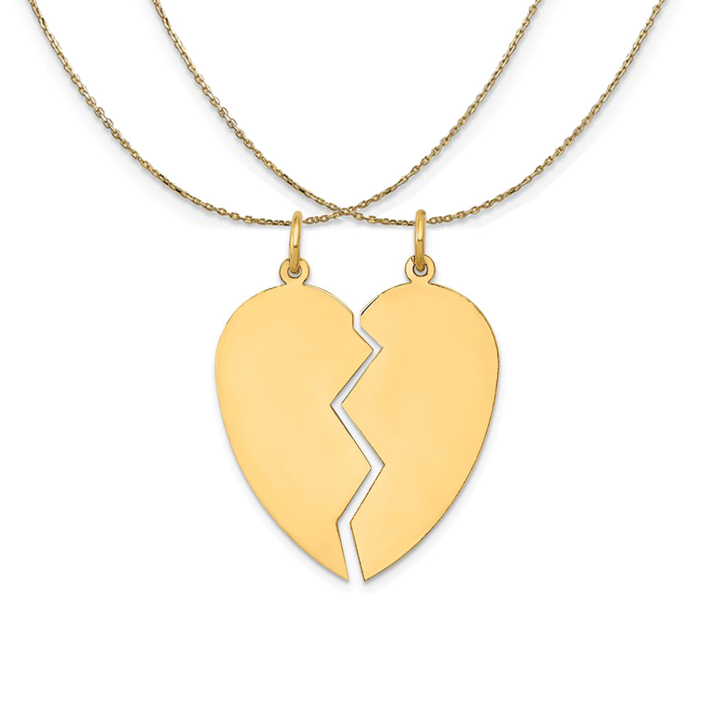 14k Yellow Gold Heart Set of 2 Charms (26mm) Necklace, Item N23867 by The Black Bow Jewelry Co.