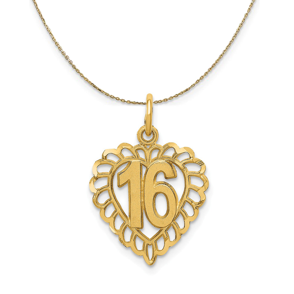 14k Yellow Gold 16 Inside Heart Necklace, Item N23959 by The Black Bow Jewelry Co.