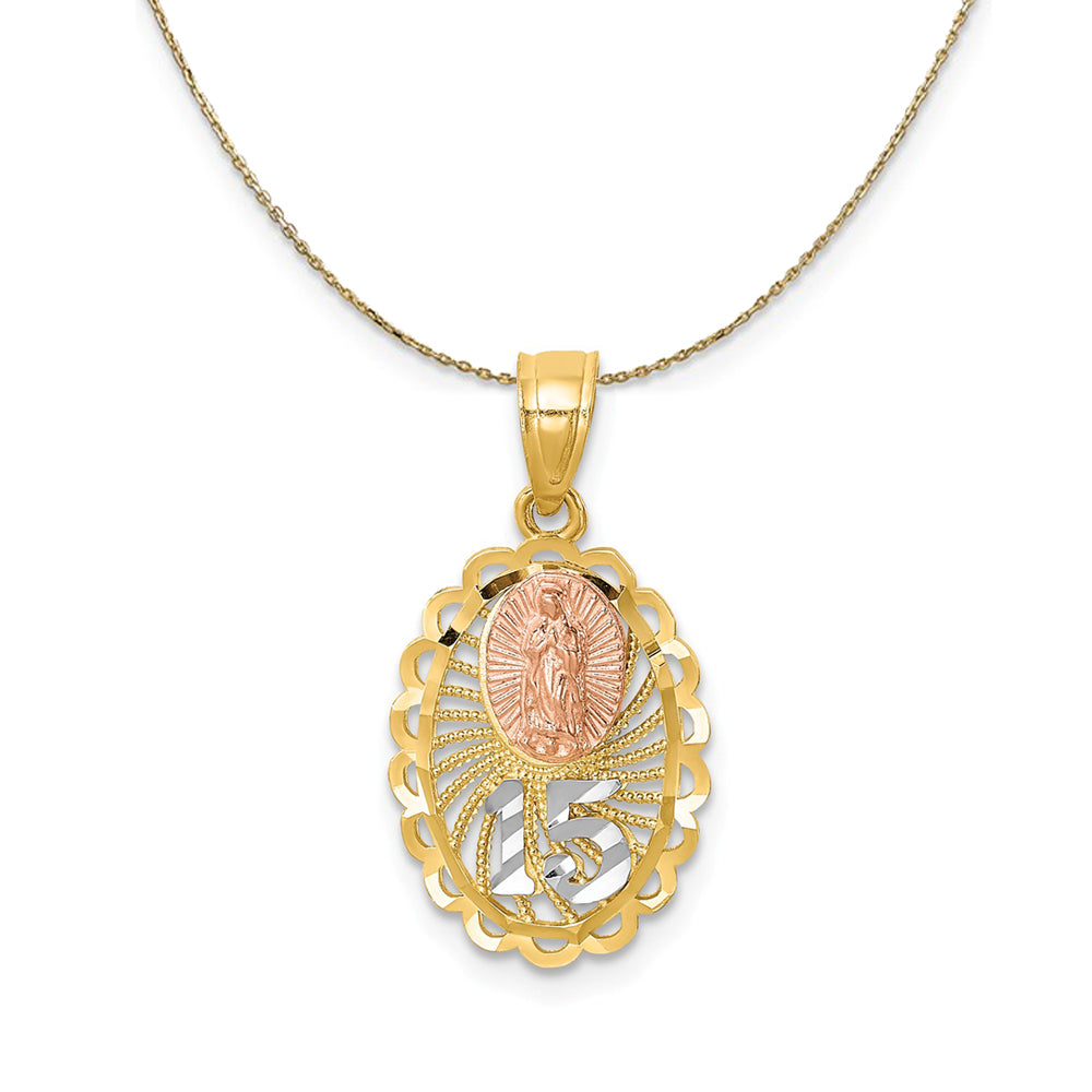 14k Solid Gold Virgin de Guadalupe Necklace – STACKED - LA
