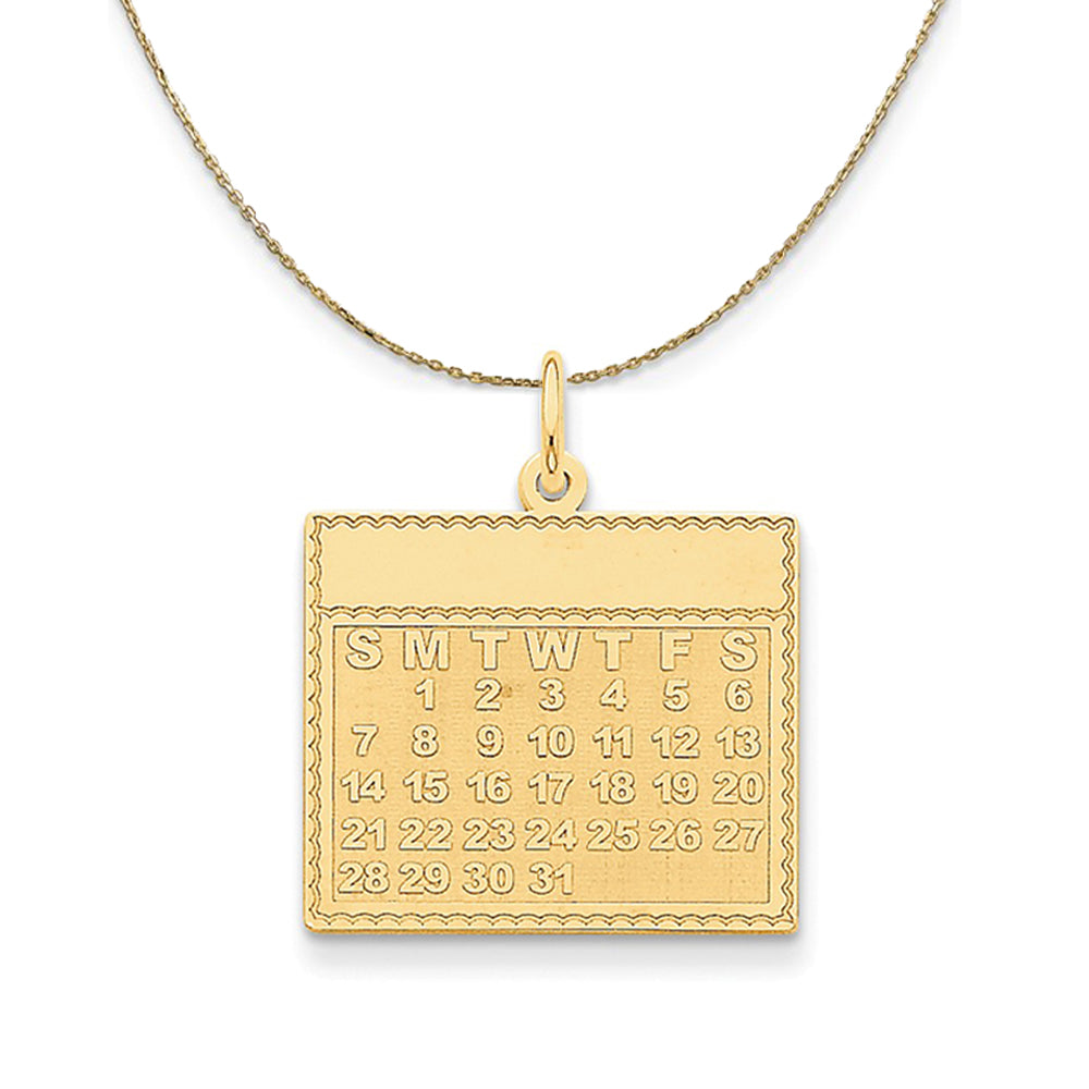 14k Yellow Gold Monday Start Perpetual Calendar Necklace, Item N24003 by The Black Bow Jewelry Co.