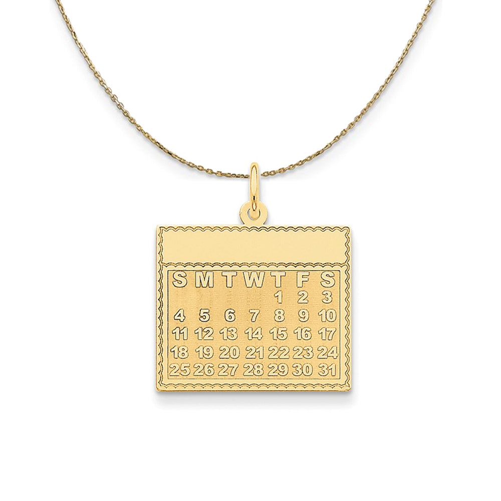14k Yellow Gold Thursday Start Perpetual Calendar Necklace, Item N24006 by The Black Bow Jewelry Co.