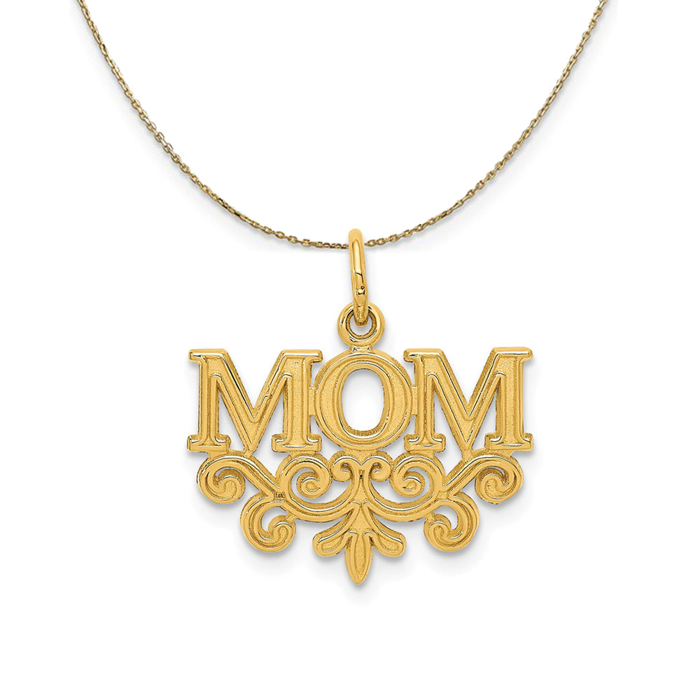 14k Yellow Gold Mom Necklace, Item N24033 by The Black Bow Jewelry Co.