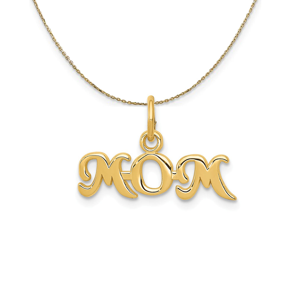 14k Yellow Gold Mom Necklace, Item N24036 by The Black Bow Jewelry Co.