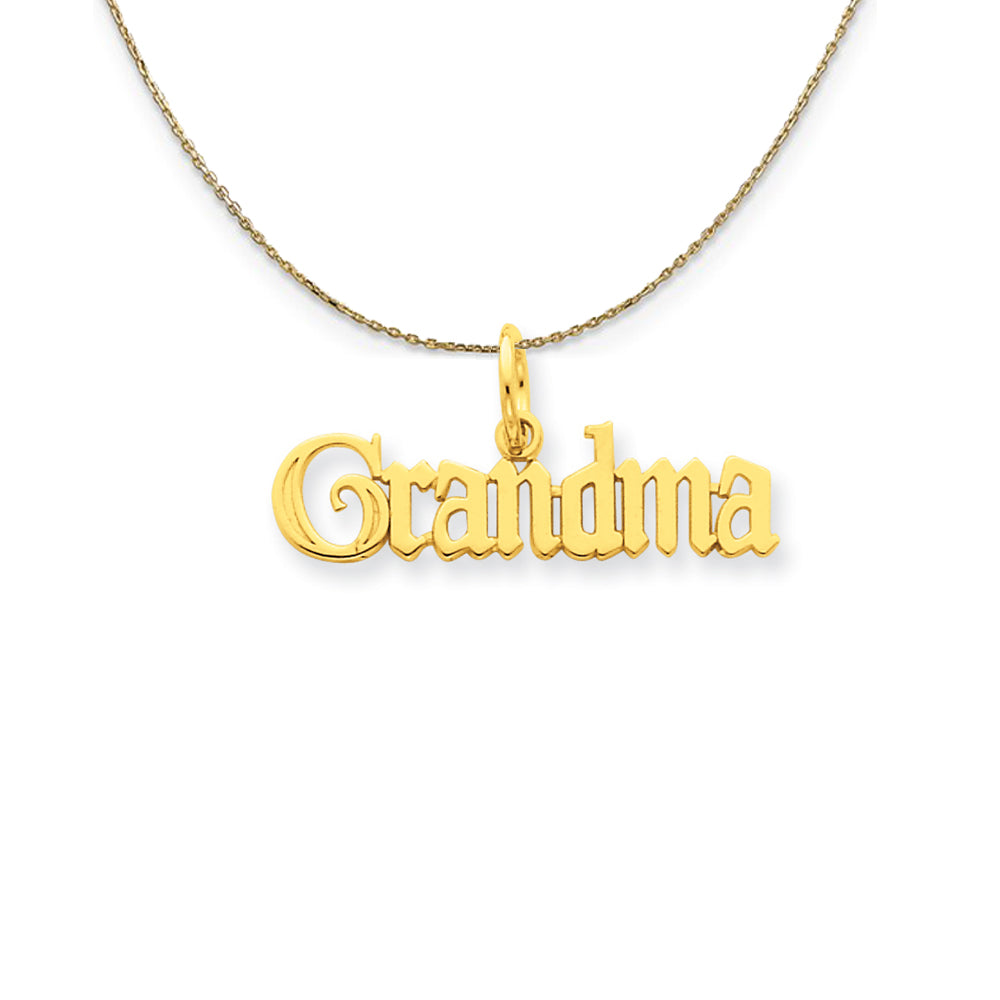 14k Yellow Gold Grandma (26mm) Necklace, Item N24046 by The Black Bow Jewelry Co.