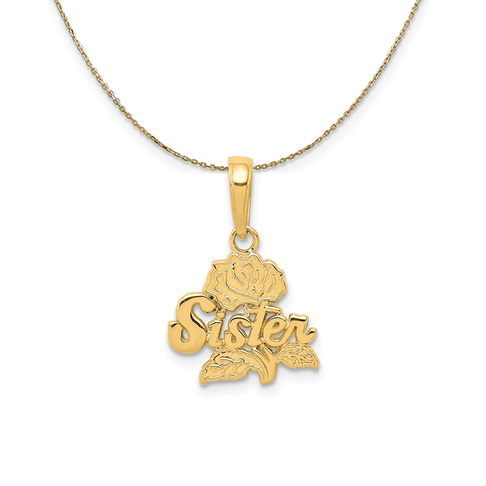 14k Yellow Gold Sister Rose Necklace, Item N24080 by The Black Bow Jewelry Co.