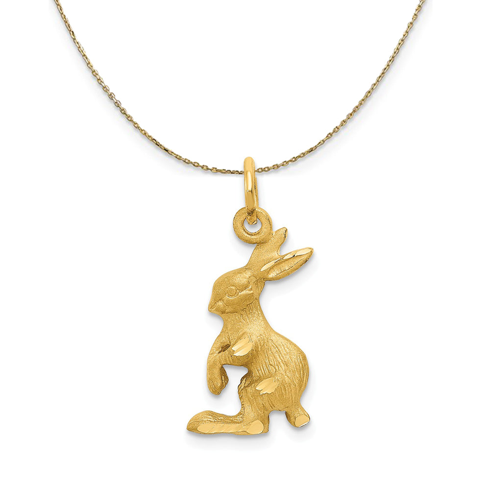 14k Yellow Gold Jack Rabbit (10mm) Necklace, Item N24118 by The Black Bow Jewelry Co.