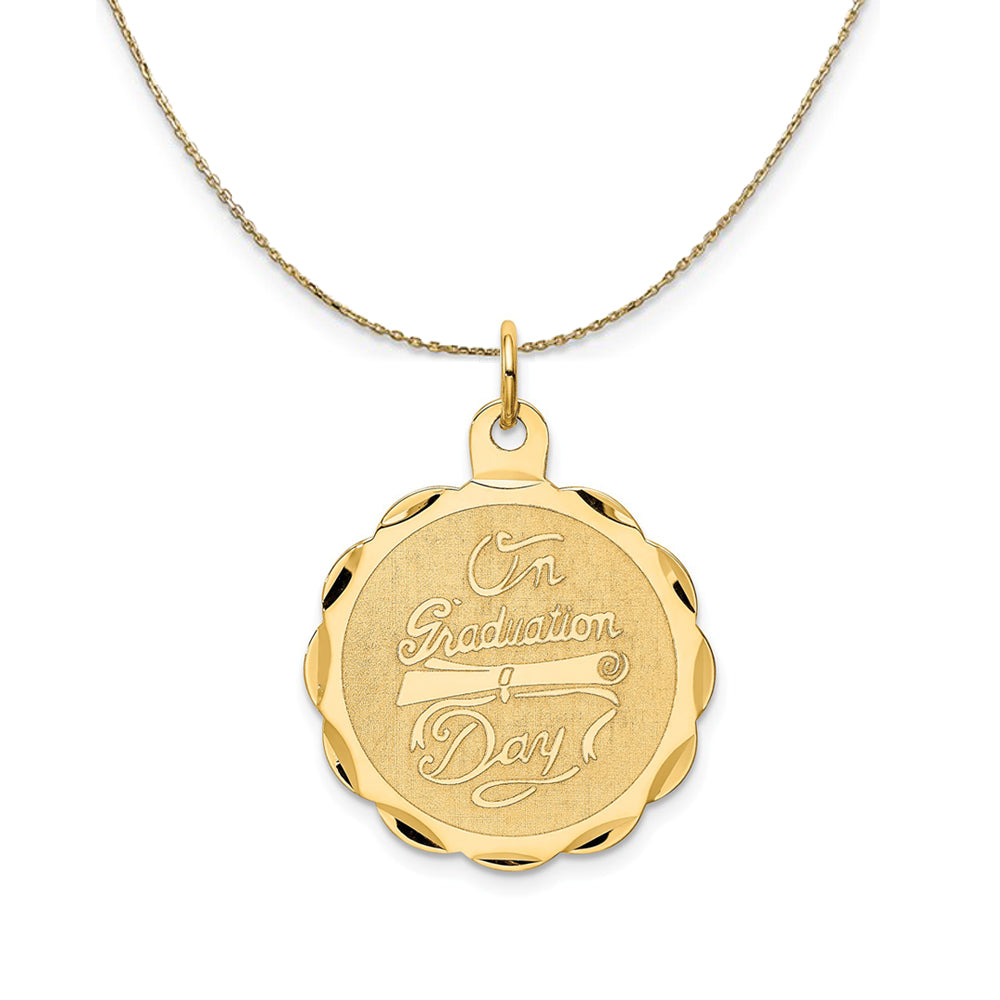 14k Yellow Gold On Graduation Day with Diploma Necklace, Item N24155 by The Black Bow Jewelry Co.