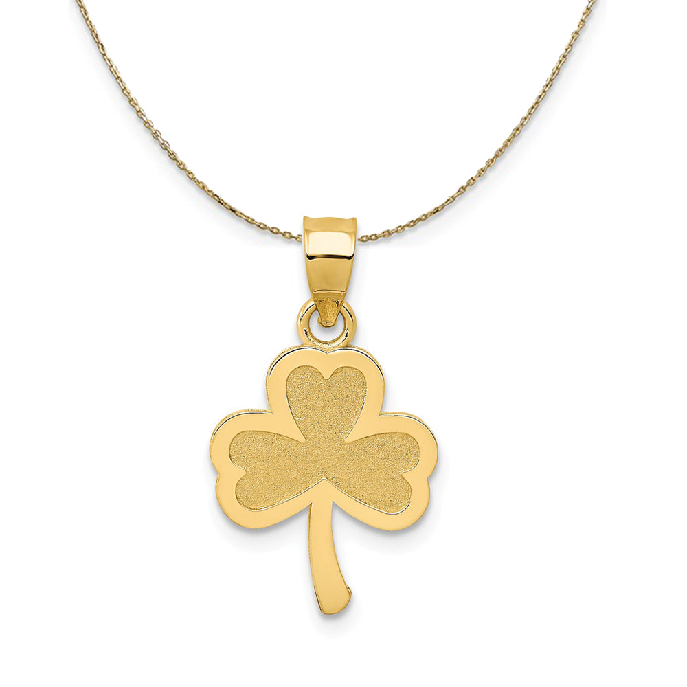 14k Yellow Gold Three Leaf Clover Necklace, Item N24314 by The Black Bow Jewelry Co.