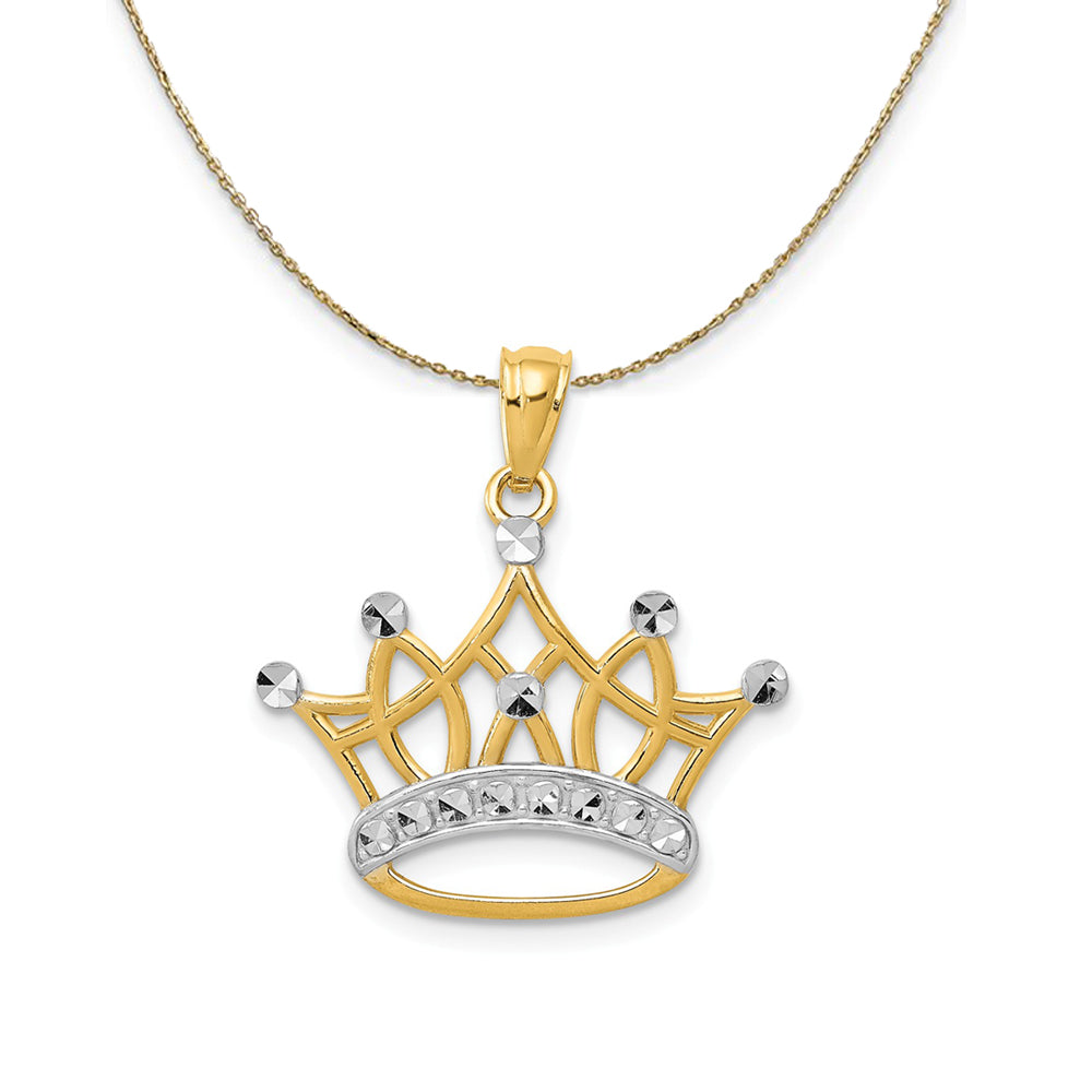 Orders 14K White Gold Finish Crown Letter K. - Free 18