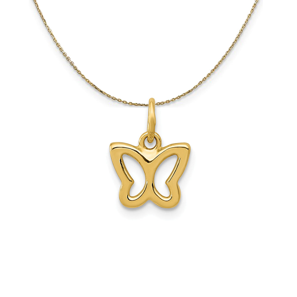 14k Yellow Gold Tiny Butterfly (9mm) Necklace, Item N24467 by The Black Bow Jewelry Co.