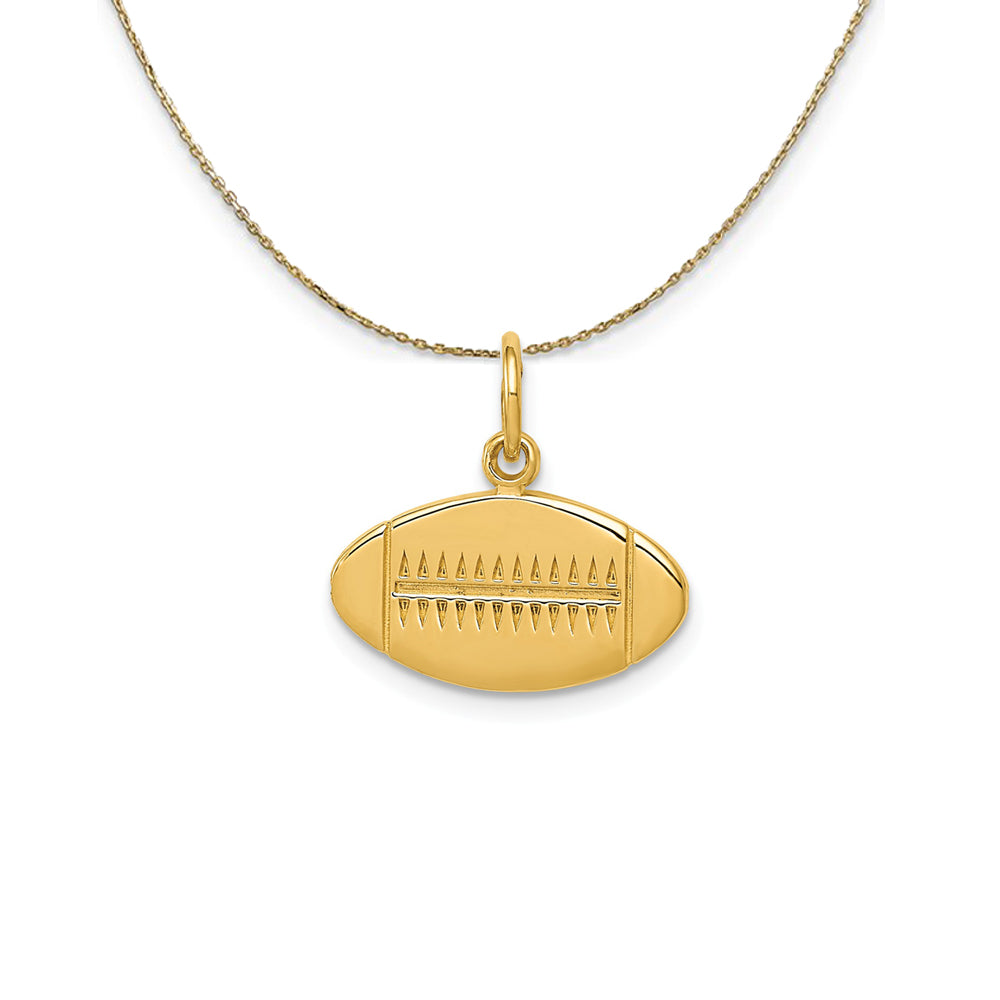 14k Yellow Gold Flat Football Necklace, Item N24529 by The Black Bow Jewelry Co.