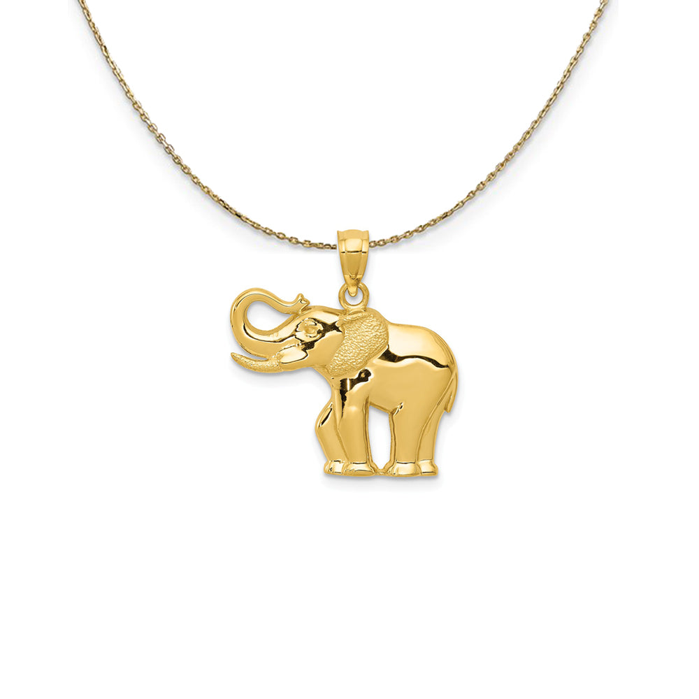14k Yellow Gold 2D Elephant Necklace, Item N24747 by The Black Bow Jewelry Co.