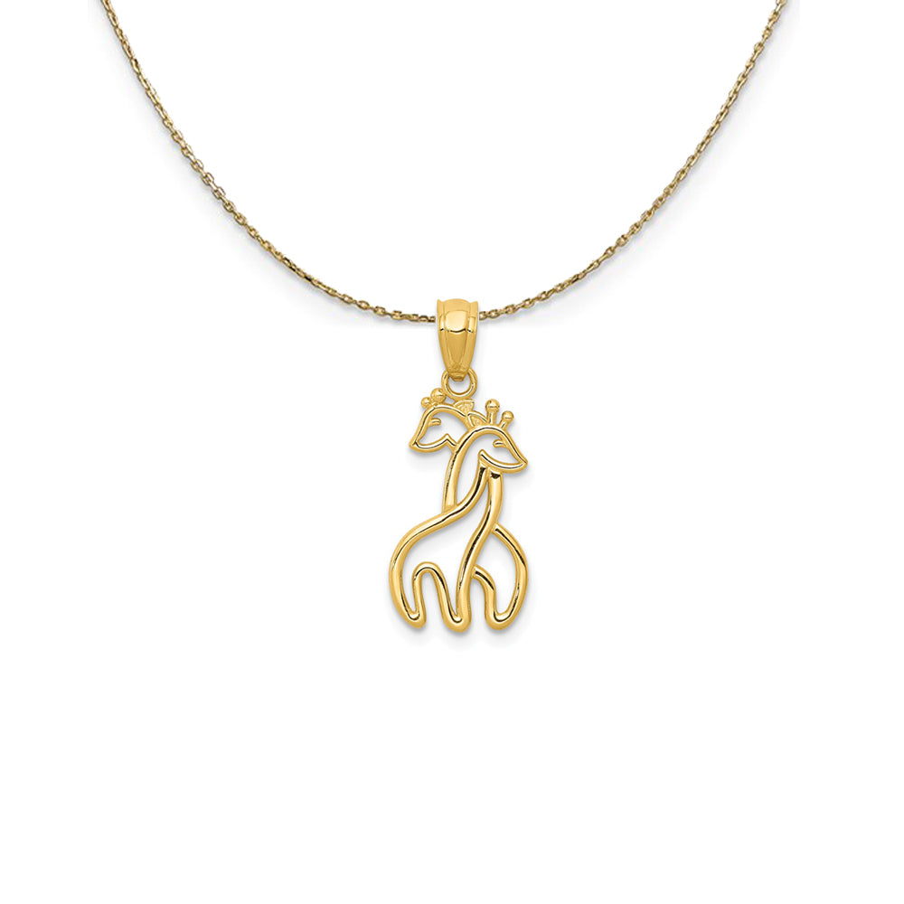 14k Yellow Gold Giraffes Silhouette (22mm) Necklace, Item N24749 by The Black Bow Jewelry Co.