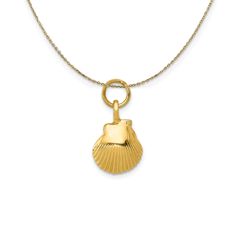 14k Yellow Gold Open Back Seashell Necklace, Item N24776 by The Black Bow Jewelry Co.