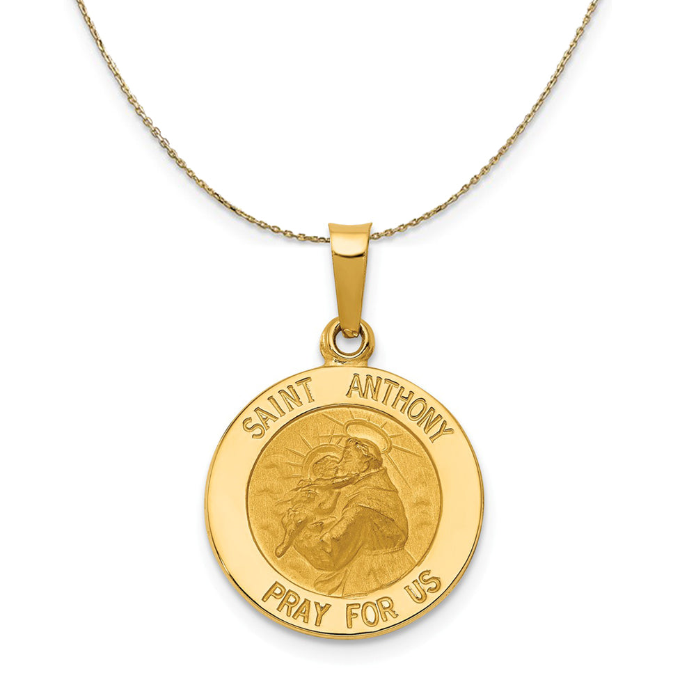 14k Yellow Gold Saint Anthony Medal Necklace, Item N24847 by The Black Bow Jewelry Co.