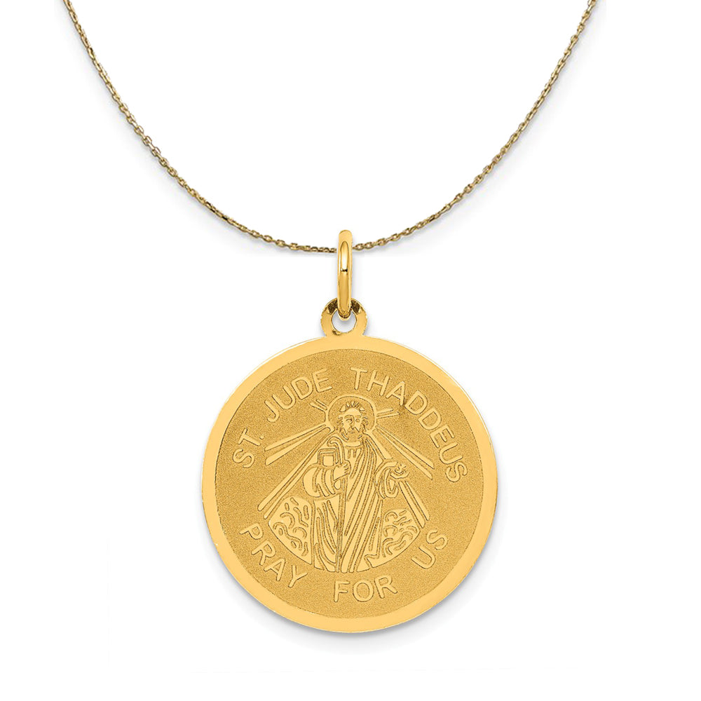 14k Yellow Gold Saint Jude Thaddeus (20mm) Necklace, Item N24848 by The Black Bow Jewelry Co.