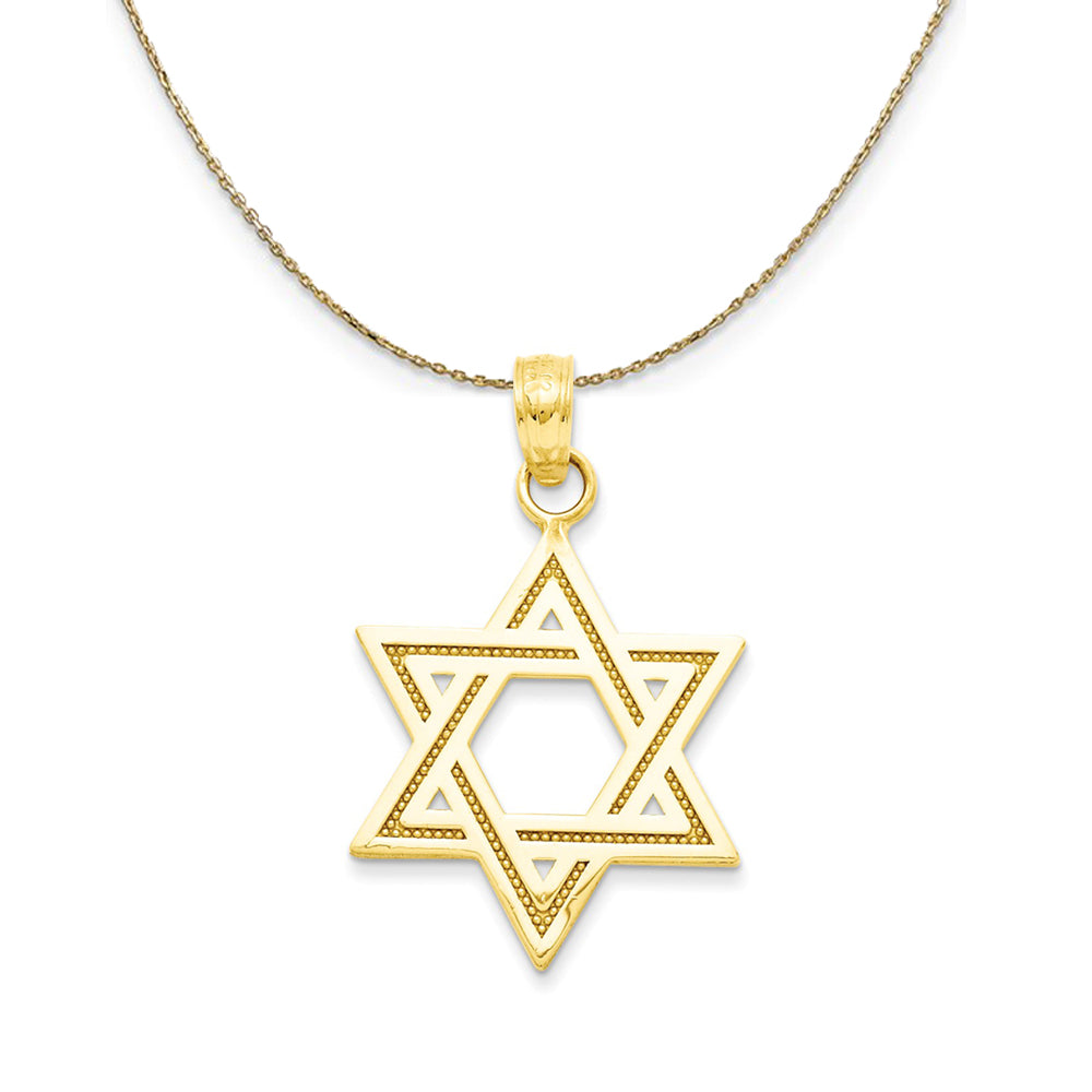 14k Yellow Gold Star of David Necklace, Item N24869 by The Black Bow Jewelry Co.
