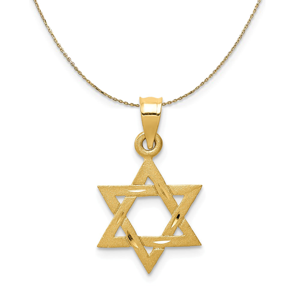 14k Yellow Gold Small Star of David Necklace, Item N24870 by The Black Bow Jewelry Co.