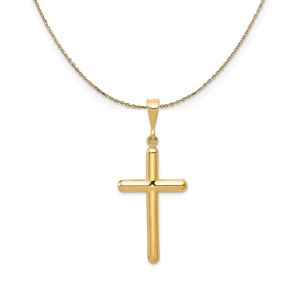 14k Yellow Gold, Latin Cross Necklace - The Black Bow Jewelry Company