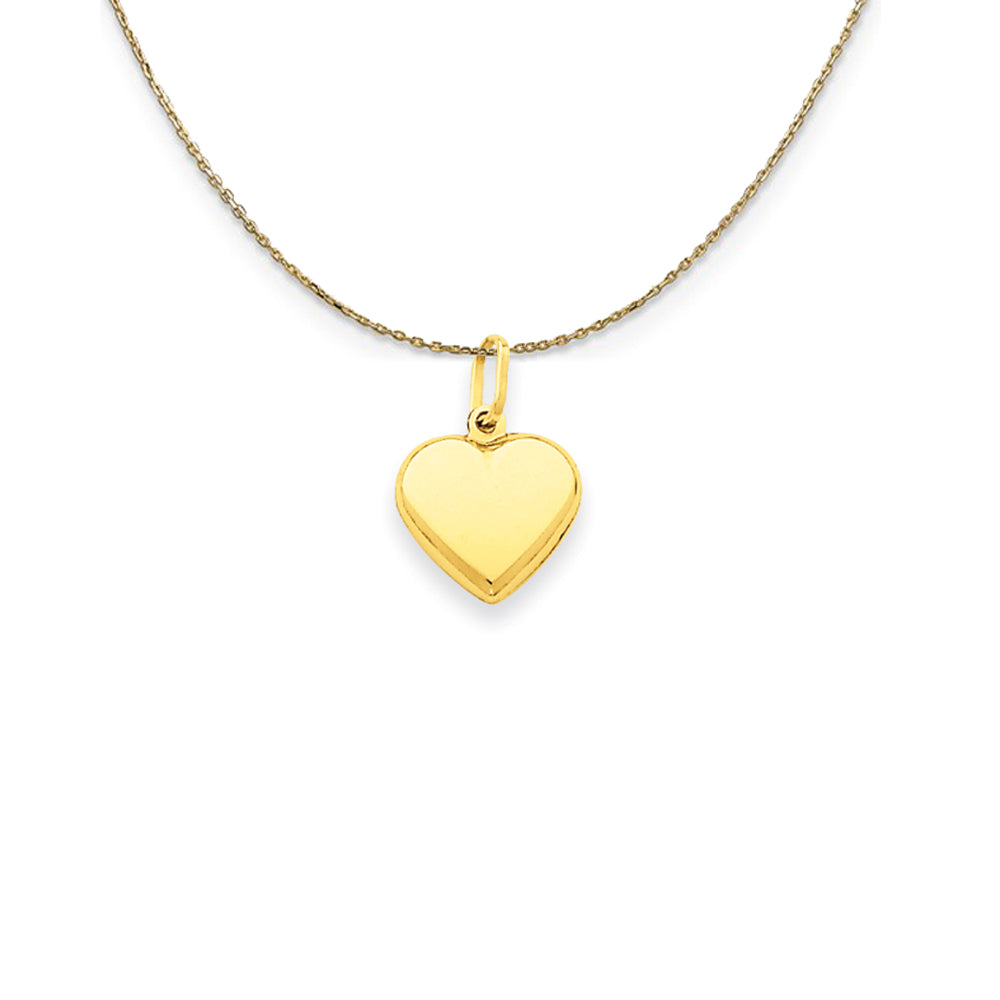 14k Yellow Gold Puffed Heart (10mm) Necklace, Item N24927 by The Black Bow Jewelry Co.