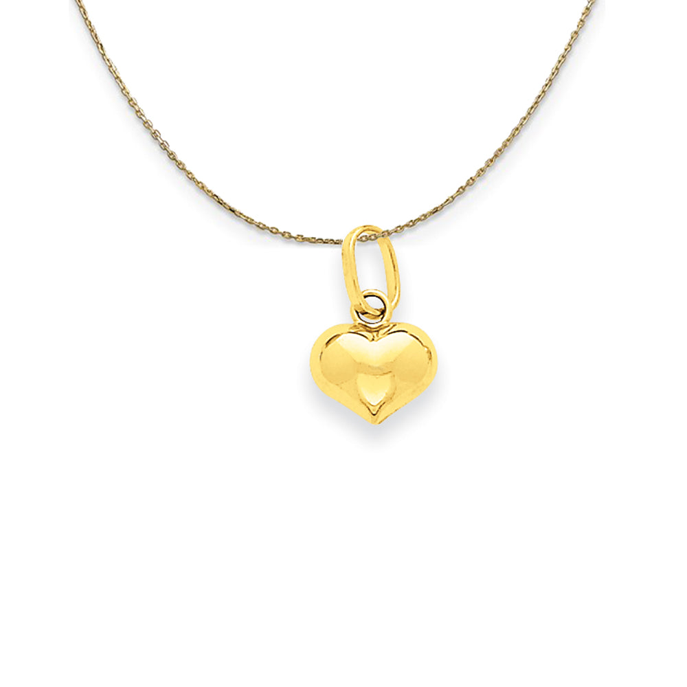 14k Yellow Gold Puffed Heart (6mm) Necklace, Item N24929 by The Black Bow Jewelry Co.
