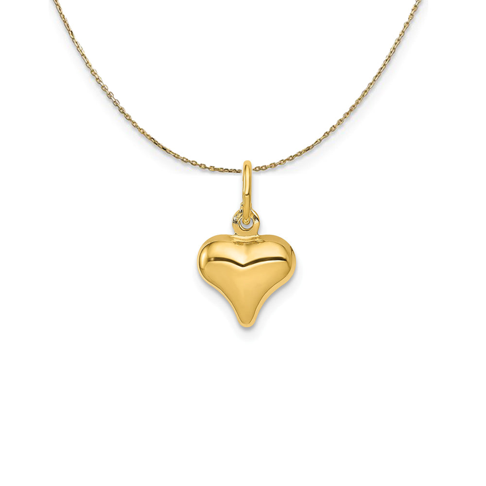 14k Yellow Gold Puffed Heart (8mm) Necklace, Item N24931 by The Black Bow Jewelry Co.