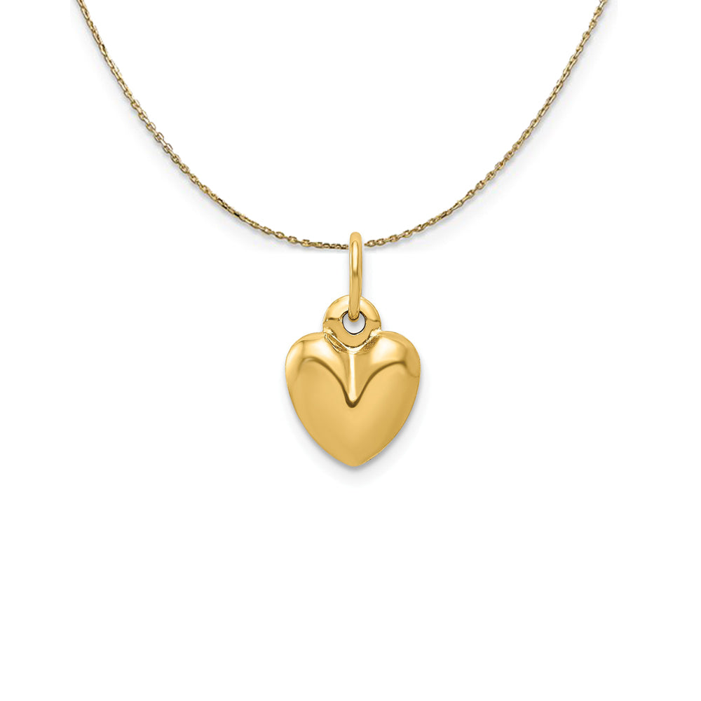 14k Yellow Gold Puffed Heart (8mm) Necklace, Item N24933 by The Black Bow Jewelry Co.
