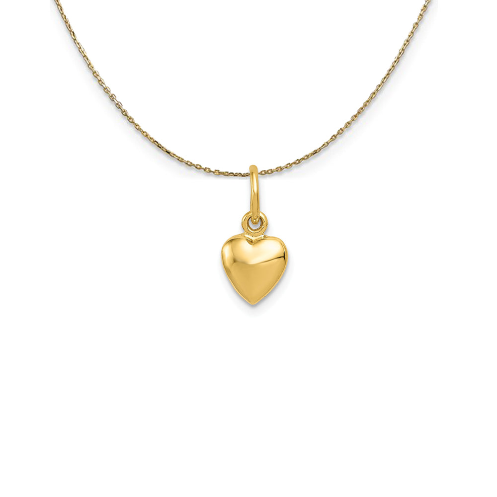 14k Yellow Gold Puffed Heart (7mm) Necklace, Item N24938 by The Black Bow Jewelry Co.