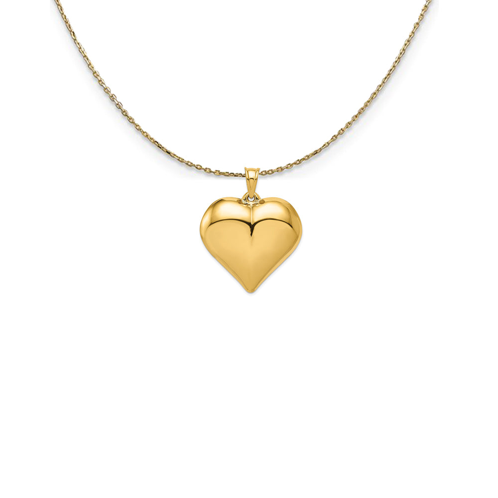 14k Yellow Gold Puffed Heart (35mm) Necklace, Item N24940 by The Black Bow Jewelry Co.
