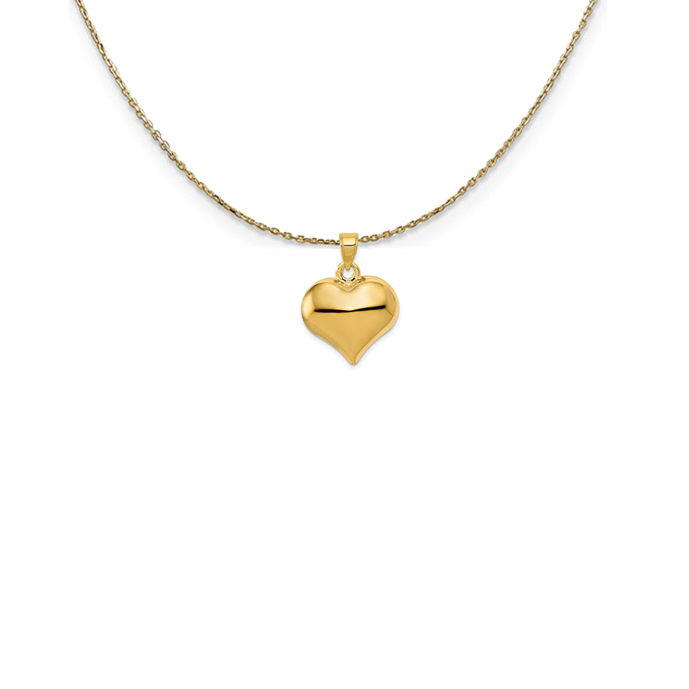 14k Yellow Gold Puffed Heart (17mm) Necklace, Item N24942 by The Black Bow Jewelry Co.