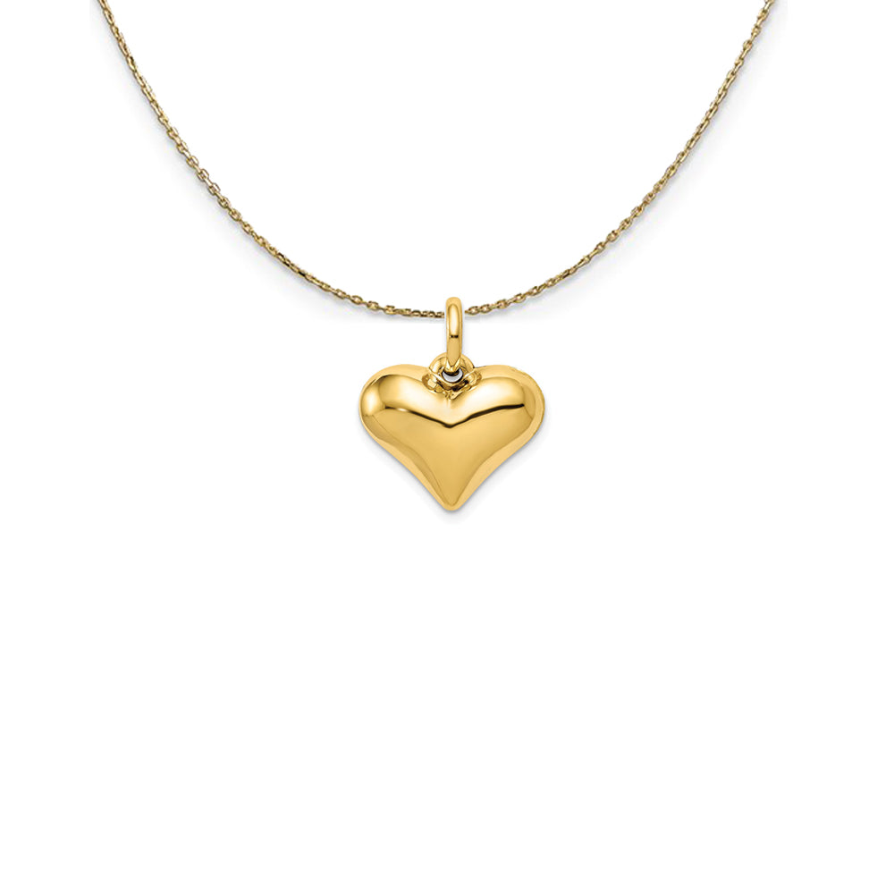 14k Yellow Gold Puffed Heart Necklace, Item N24943 by The Black Bow Jewelry Co.