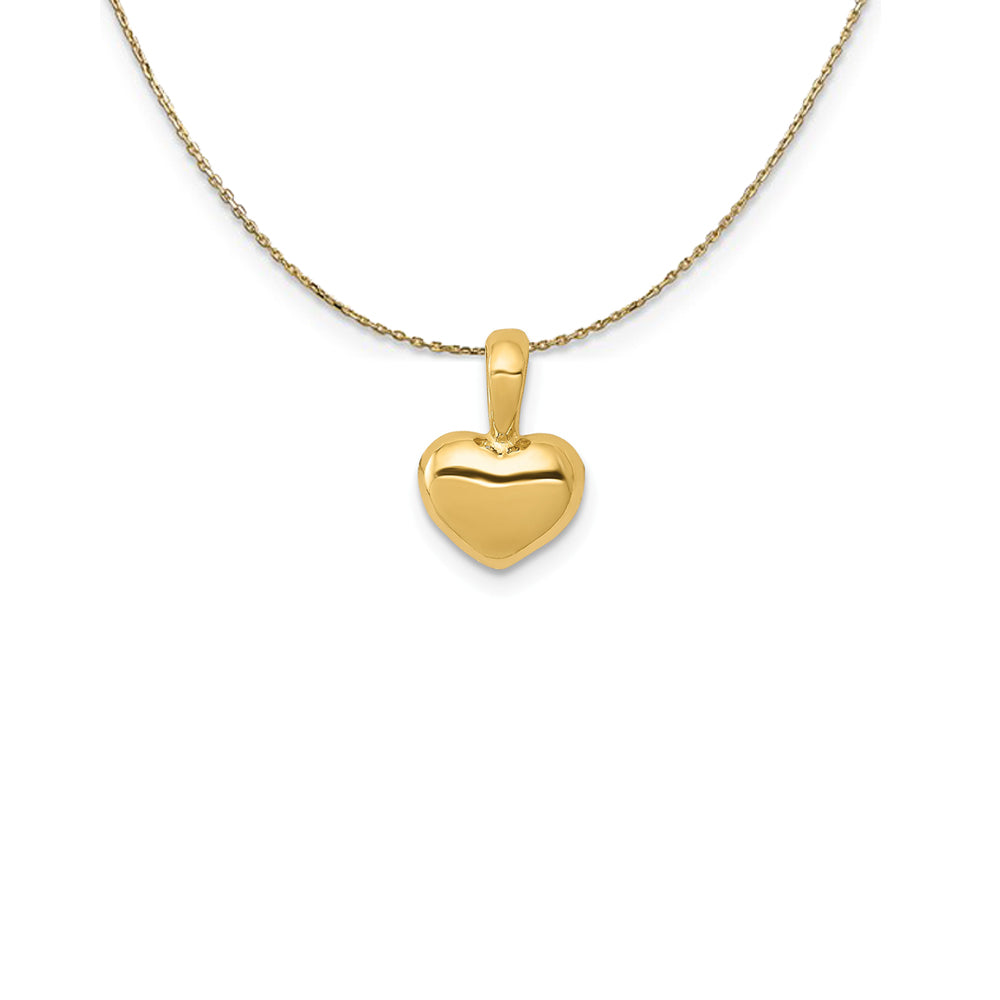 14k Yellow Gold Puffed Heart (6mm) Necklace, Item N24946 by The Black Bow Jewelry Co.