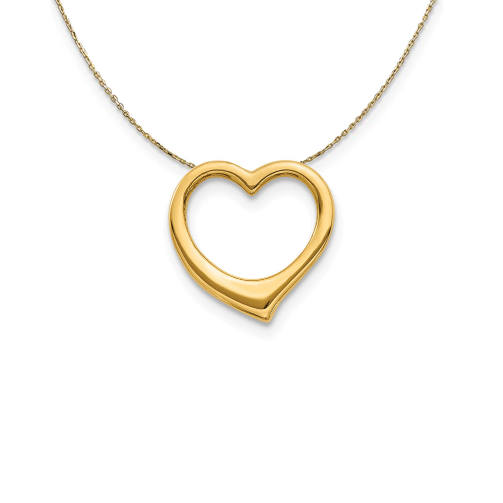 14k Yellow Gold Open Heart Slide (10mm) Necklace, Item N24961 by The Black Bow Jewelry Co.