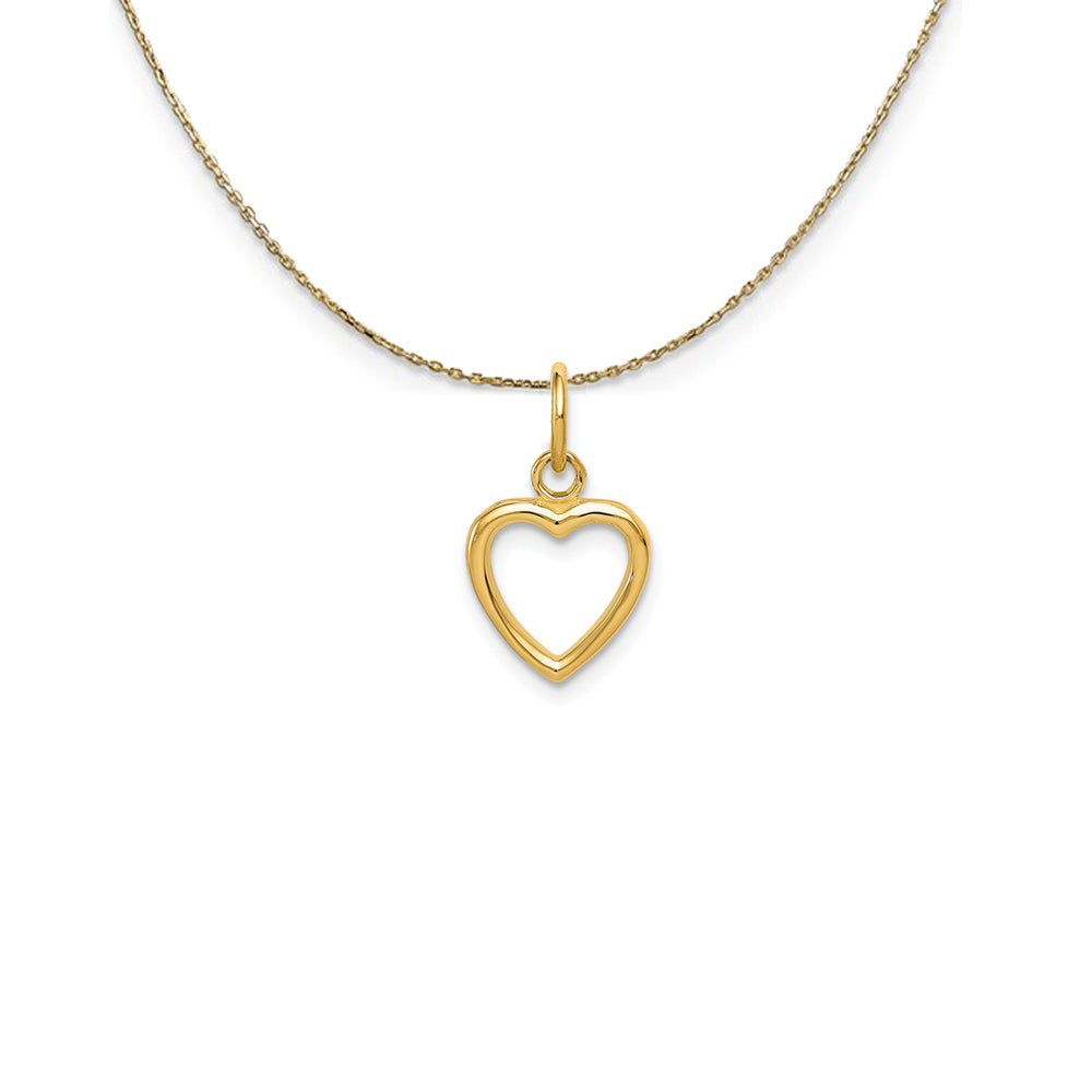 14k Yellow Gold Polished Open Heart (10mm) Necklace, Item N24962 by The Black Bow Jewelry Co.