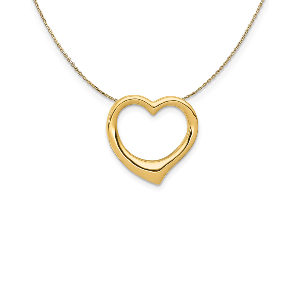 Black Bow Jewelry Company 14k Yellow Gold Polished Open Heart (10mm)  Necklace