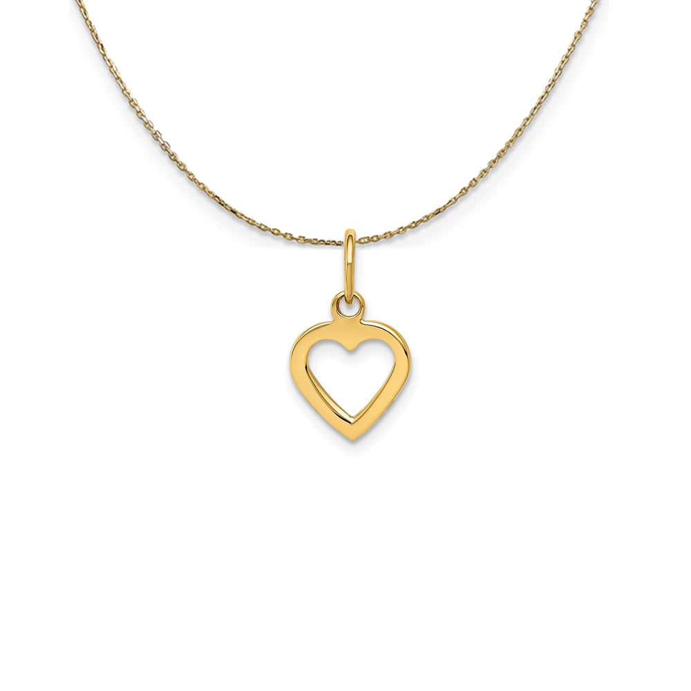 14k Yellow Gold Open Heart (10mm) Necklace, Item N24966 by The Black Bow Jewelry Co.