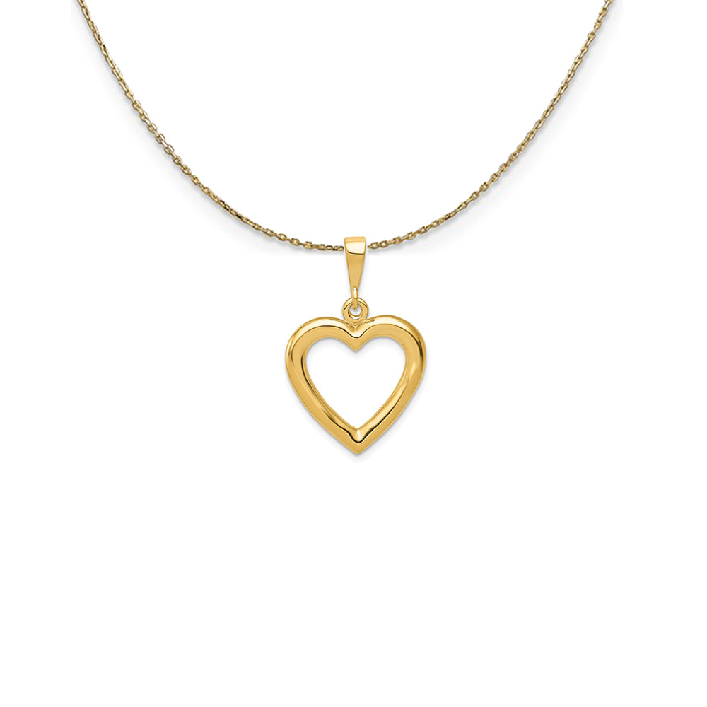 Black Bow Jewelry Company 14k Yellow Gold Polished Open Heart (10mm)  Necklace