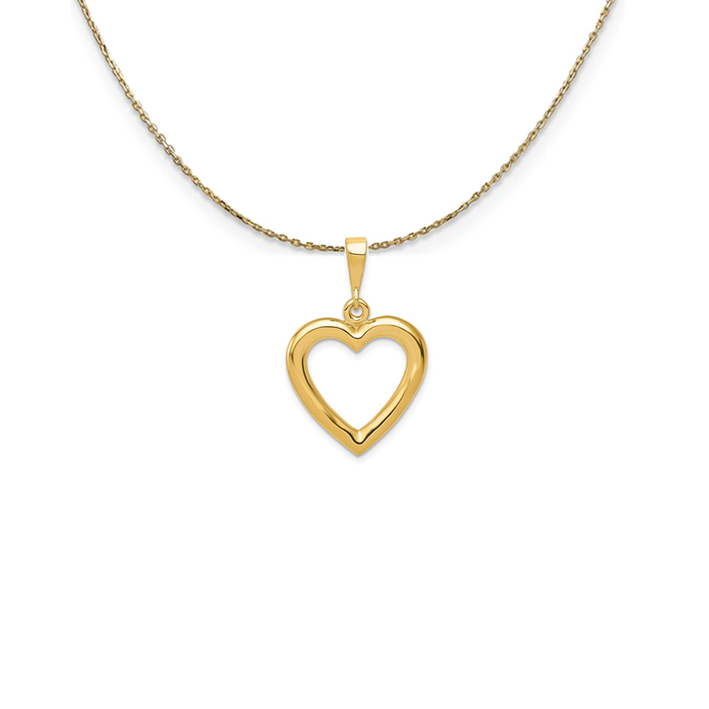 14k Yellow Gold Open Heart Necklace, Item N24968 by The Black Bow Jewelry Co.