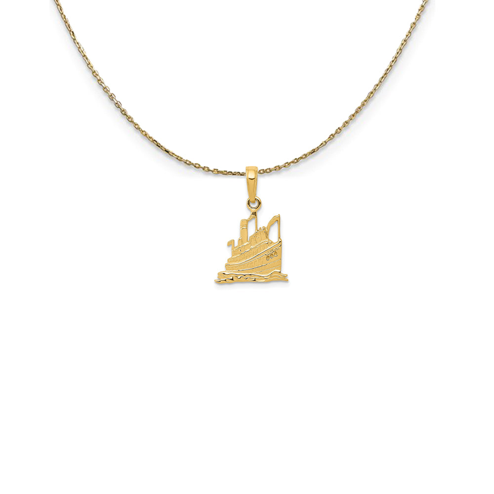 14k Yellow Gold Small Cruise Ship Necklace, Item N24979 by The Black Bow Jewelry Co.