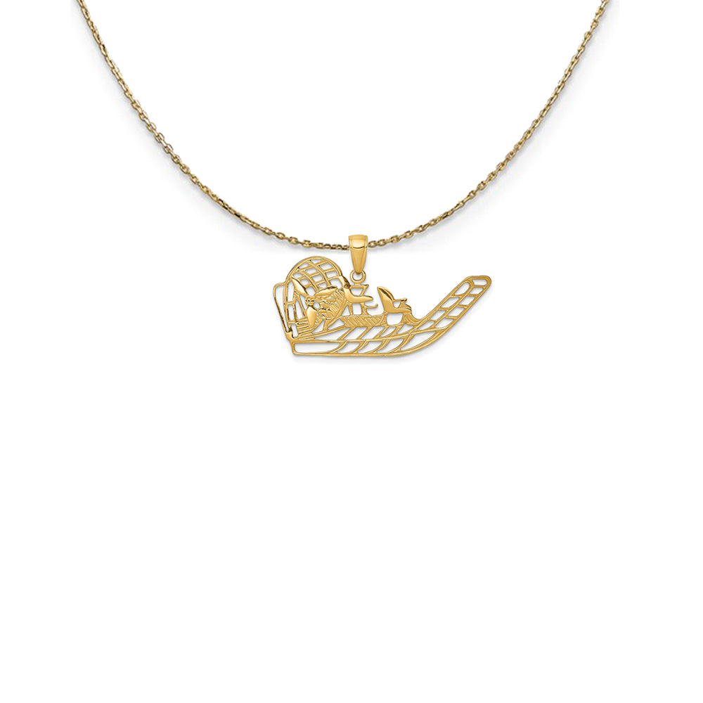 14k Yellow Gold Open Airboat Necklace, Item N24991 by The Black Bow Jewelry Co.