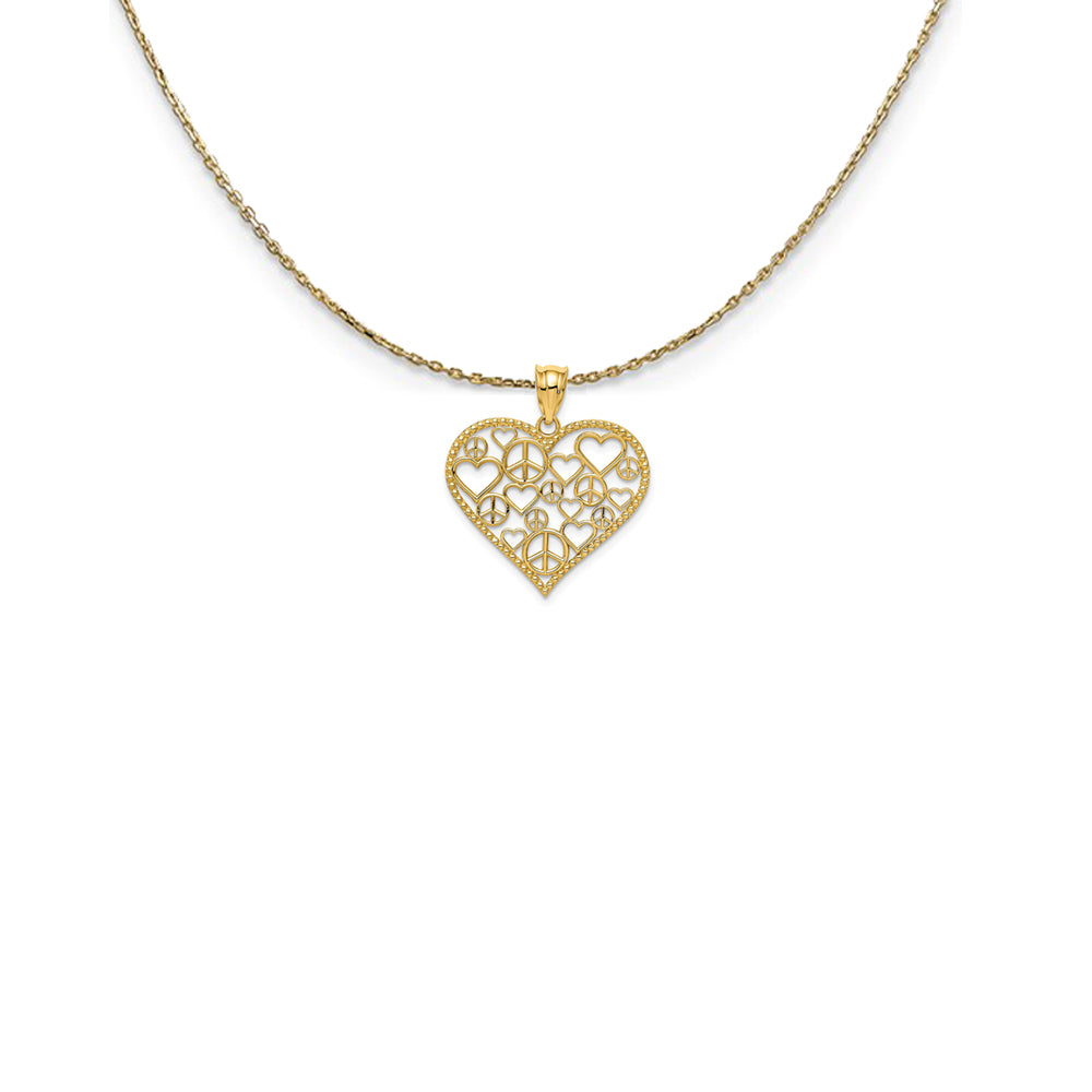 14k Yellow Gold Harmony Heart Necklace, Item N25056 by The Black Bow Jewelry Co.