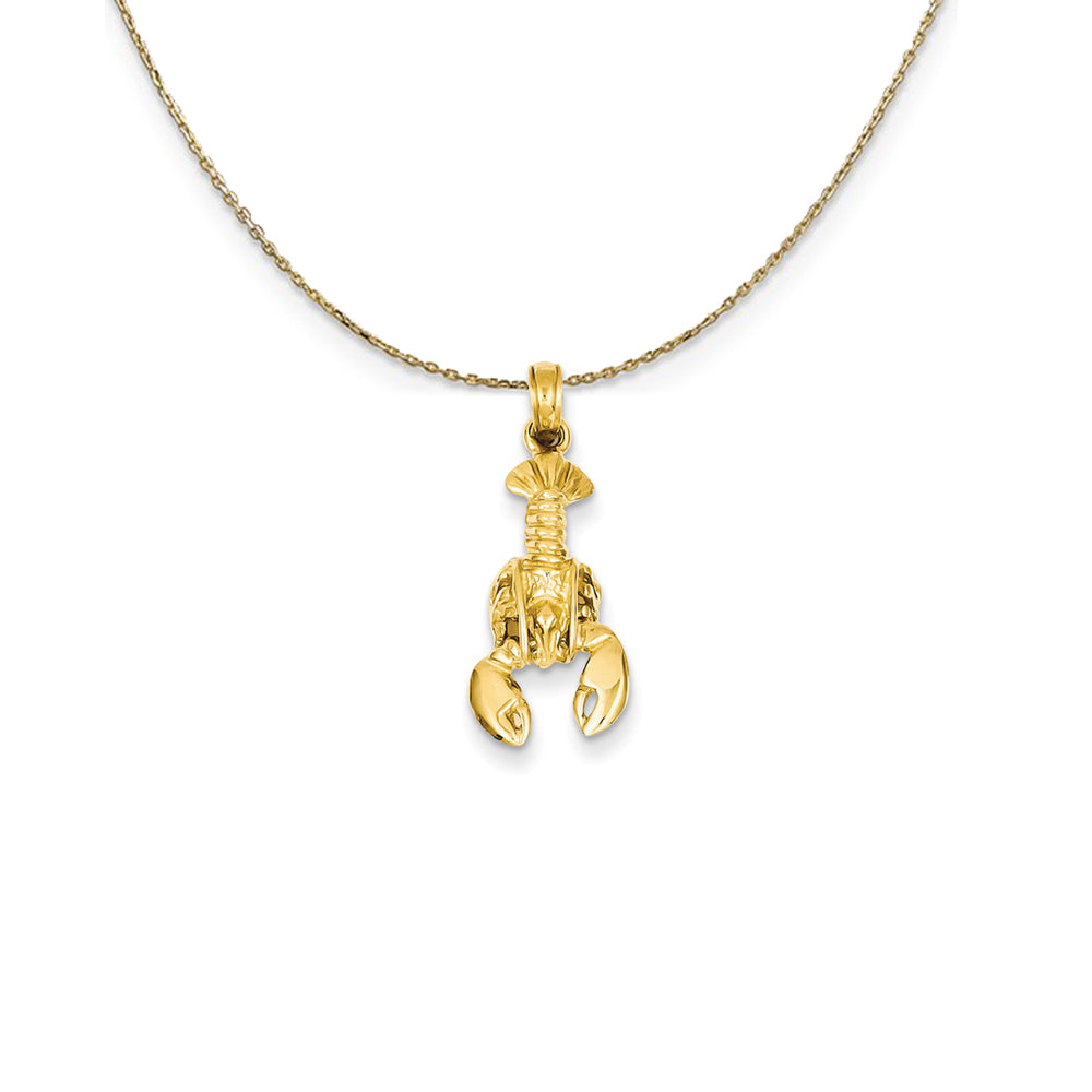 14k Yellow Gold Polished Lobster Necklace, Item N25073 by The Black Bow Jewelry Co.