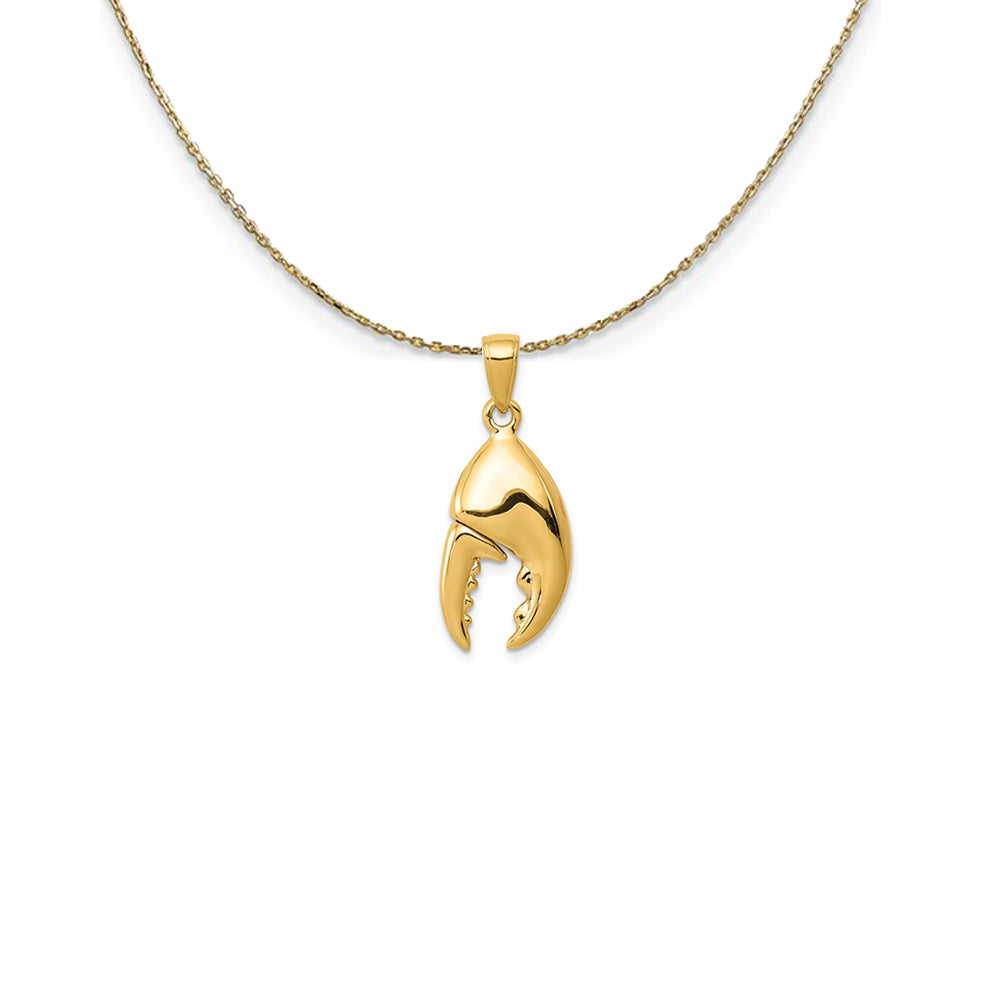 14k Yellow Gold 3D Moveable Stone Crab Claw Necklace, Item N25074 by The Black Bow Jewelry Co.